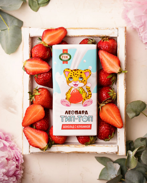 Молочный - Леопард Тип-Топ с клубникой