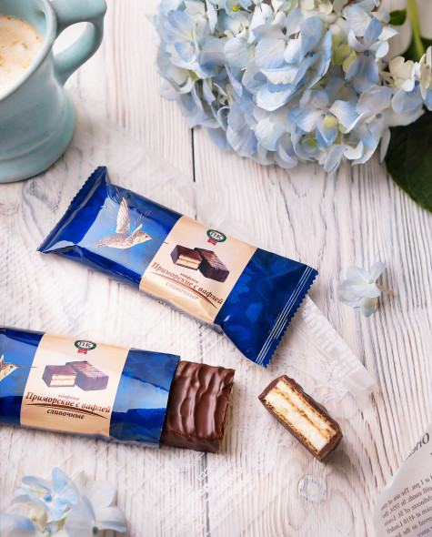 Вафельные - Приморские с вафлей сливочные