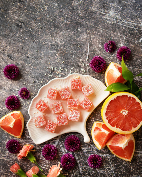 С грейпфрутом в кокосовой стружке