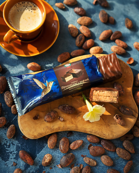 Приморские с вафлей шоколадные